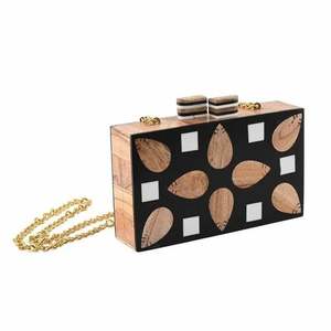 Pochettes en résine sur mesure avec poignées décoratives ouvertes en laiton et fermeture à glissière magasin d'accessoires de mode revente - Product Image 1