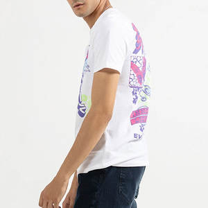 เสื้อยืดผู้ชายลายพิมพ์สไตล์วินเทจ ผ้าฝ้ายคอตตอน ดีไซน์ย้อมสีแบบแอซิดวอช สไตล์ลำลอง - Product Image 4