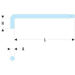 ประแจหกเหลี่ยมแบบยาวพิเศษพร้อมหัวทรงกลมของ Facom - Product Image 2