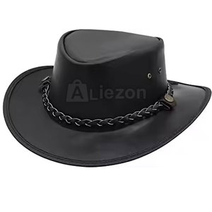 Chapeaux de cowboy de haute qualité Bon fabricant avec marque privée Chapeau en cuir de vente chaude Votre propre style Prix - Product Image 1