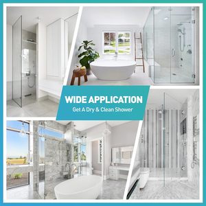 Shower <strong>Door</strong> Bottom <strong>Seal</strong> 2 PCS 3/8 X 36 Clear <strong>PVC</strong> <strong>Strip</strong> for Frameless 3/8 Inch Glass to Stop Leaks in Bathroom - Product Image 5
