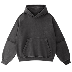 Vente en gros de sweats à capuche en tissu French Terry 100% coton 370G avec logo personnalisé, effet délavé, pour l'automne et l'hiver - Product Image 5