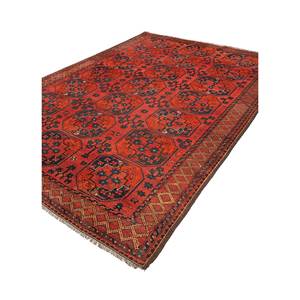 Tapis en laine noués à la main Kiaan, motif géométrique Kilim rouge et orange, 9x12 rectangulaire, pour entrée de maison PAEM-1087 - Product Image 2