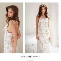 Robe en dentelle florale de haute qualité pour les vacances d'été, ornée de roses blanches élégantes, service OEM ODM