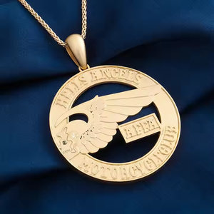 Colgante de estilo Moissanite de oro rosa personalizado, joyería religiosa Hip Hop con chapado en rodio y patrón de números - Product Image 2