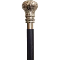 Bâton de marche en laiton vintage de luxe avec poignée sculptée antique randonnée et cadeau élégant pour les artistes âgés noël-hommes élégants