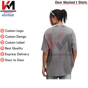 T-shirt surdimensionné en coton pour hommes, vintage, délavé, décontracté, été, manches courtes, basique, coupe ample, hauts - Product Image 2