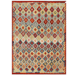 Alfombra Kilim de Maimana, Afganistán, 341 x 251 cm, Alfombras y Juegos de Alfombras - Product Image 1