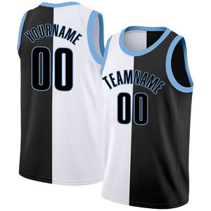 Negro Blanco-Azul Split Moda Tops Baloncesto Jersey personalizado Baloncesto Jersey Set Venta al por mayor Sublimación en blanco Logo con OEM - Product Image 6