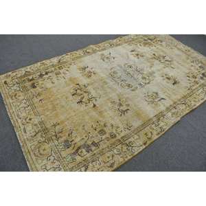 Alfombra turca Vintage Beige clásica de 5,3x9,1 pies, alfombra de felpa hecha a mano, Material de lana, diseño de retazos, pasillo Rectangular de látex, nuevo - Product Image 2