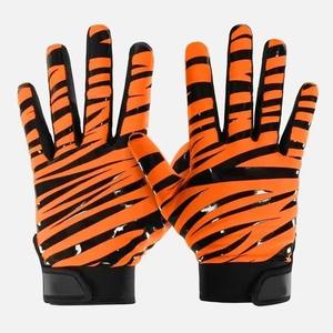 Gants de football américain sur mesure de haute qualité, respirants, à doigts complets, avec sangle de poignet réglable, légers, avec fermeture éclair, gants de sport - Product Image 2