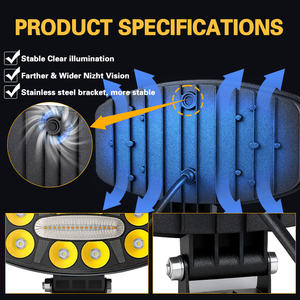 Faro Cuadrado para UTV <span class=keywords><strong>de</strong></span> 10 Pulgadas, Venta al por Mayor <span class=keywords><strong>de</strong></span> Fábrica, Faro Auxiliar LED para SUV con <span class=keywords><strong>Luz</strong></span> <span class=keywords><strong>de</strong></span> Conducción Diurna Amarilla - Product Image 3