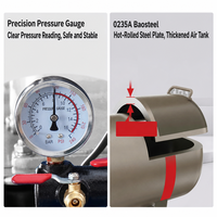 Compresseur d'air diesel silencieux à piston entraîné par courroie, unité portable avec réservoir pour sablage, peinture et gonflage de pneus