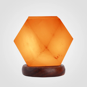Lampe en forme de diamant en sel rose de l'Himalaya naturel, bienfaits pour la santé, lumière ionisante au sel rose pour les passionnés de décoration et le bien-être des spas - Product Image 1