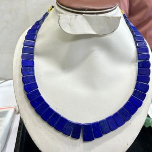 สร้อยคอ Lapis Lazuli druzy Choker อัญมณีสีฟ้าในรูปแบบหลวมสไตล์ที่ไม่เหมือนใคร - Product Image 3