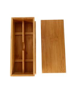 1Pc Bamboo Cutlery <b>Box</b> Spoon Fork <b>Storage</b> <b>Storage</b> Containers Utensil <b>Storage</b> Container with Lid Silverware <b>Chest</b> - Product Image 1