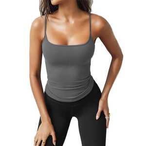 Vente chaude de base sangle Logo personnalisé impression été débardeurs hauts pour femmes Cami % c3 % b3n Cami haut ensemble femme débardeur femme décontracté - Product Image 1