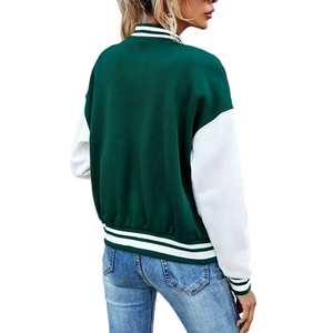 Veste universitaire OEM 2025 pour femmes, vente en gros de manteau Letterman de baseball, broderie personnalisée, style collège, veste de mode Streetwear - Product Image 2