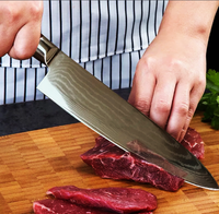 Couteau de Chef Damas VG10 de Qualité Supérieure en Acier Inoxydable Écologique Moderne avec Emballage Personnalisable pour une Coupe Optimale