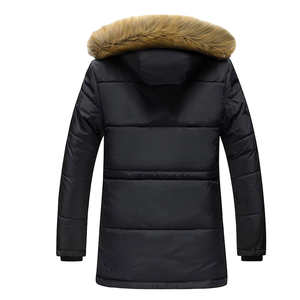 Veste parka décontractée sur mesure pour homme, grande taille, à capuche, garniture en fourrure satinée, logo personnalisé, écologique, respirante, en polyester - Product Image 2