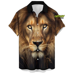 Chemise Hawaïenne Unisexe Personnalisée CATCHY GEARS OEM en Twill Sublimé Spandex/Polyester Style Urbain 3D Séchage Rapide - Product Image 3