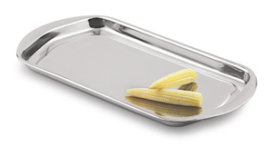 Plateau de service rectangulaire classique en acier inoxydable, écologique, pour la maison et la cuisine - Product Image 2