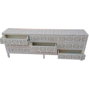Mueble Zapatero con Incrustaciones de Hueso, Mesa de Noche, Gabinete, Artesanía Tayyab, Diseño Floral Personalizado, Muebles Modernos Ecológicos para Comedor de Hotel - Product Image 6