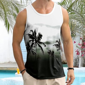 Camisetas sin mangas de secado rápido informales personalizadas para hombre para entrenamiento físico, deportes, correr, ropa de playa, camisetas con estampado de sublimación - Product Image 4