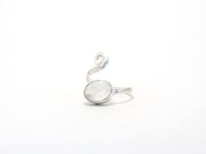 Precioso anillo de cuarzo de cristal clásico de Plata de Ley 925, diseñador en espiral de moda, joyería de ajuste inspirada en fiesta ecológica - Product Image 2