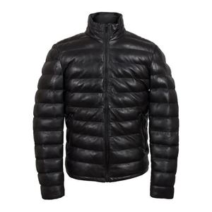 Veste en cuir d'agneau véritable matelassée pour homme de haute qualité - Product Image 2