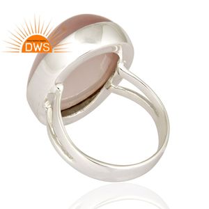 Superventas anillo de banda dividida de piedras preciosas de cuarzo rosa Natural de plata esterlina joyería personalizada para mujer regalo para ella - Product Image 3