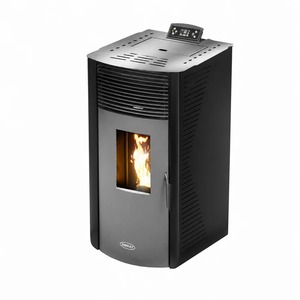 Poêle à granulés de bois moderne autoportant 8KW en acier avec télécommande pour chauffage intérieur de salon - Product Image 2