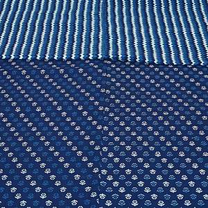 Dohar de Algodón 240 Hilos con Estampado Floral Azul Índigo para Cama Doble SHKR1023 - Product Image 3