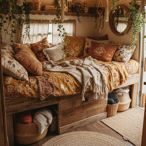Parure de lit en coton et lin pour <span class=keywords><strong>caravane</strong></span>, camping-car, remorque, housses de matelas et taies d'oreiller - Product Image 6