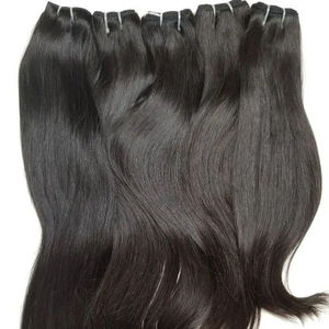 Extensions de cheveux raides naturels sans enchevêtrement au prix le plus bas de l'usine indienne 100% paquet de cheveux Remy bruts non transformés vierges bon marché - Product Image 1