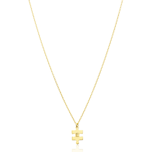 Collar con Colgante de Diseño de Pieza de Rompecabezas para Mujer, Forma Minimalista, Joyería Turca Hecha a Mano al por Mayor, Plata de Ley 925 - Product Image 1