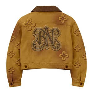 Veste de travail en denim surdimensionnée à bouton unique, respirante et coupe-vent, effet délavé et vieilli, pour homme, modèle 2026 - Product Image 3