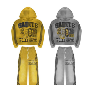 Survêtement Homme Tendance Hiver Décontracté Streetwear Personnalisé 100% Coton Polaire Délavé au Soleil Effet Acide Haute Qualité Respirant - Product Image 5