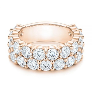 ขายส่งเครื่องประดับแฟชั่น ทองคำขาว 10k/14k/18k ประดับโมอิสซาไนต์แบบคลัสเตอร์ ได้รับการรับรองจาก GRA น้ำหนักรวม 3.90 กะรัต แหวนแต่งงาน คุณภาพสูง แท้ สามารถสวมซ้อนกันได้ - Product Image 3