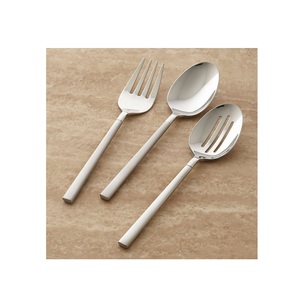Metal ensalada cuchara tenedor lujo restaurante comedor ensalada tenedor cuchara ensalada tenedor conjunto plata cuchara - Product Image 1