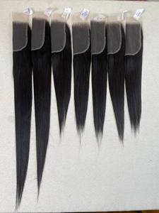 Color Natural Negro Recto 4x4 5x5 6x6 Cierre de encaje Cabello humano Transparente HD Encaje Cabello humano Extensiones de cierre de oreja a oreja - Product Image 2