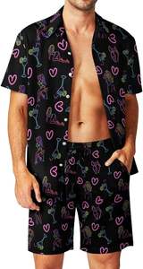 Traje de Playa de Verano para Hombre, Estilo Resort junto al Mar, Camisa de Manga Corta Estilo Hawaiano con Pantalones Cortos para Hombre, Conjunto de Dos Piezas - Product Image 5