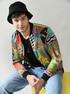 Veste bomber unisexe à sublimation de marque privée, col montant, logo frontal, à capuche, coupe-vent, respirante, anti-UV, faible MOQ, livraison rapide - Product Image 4