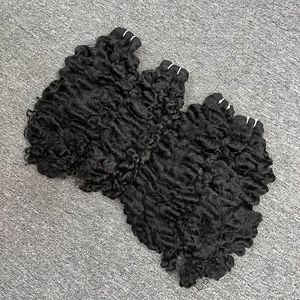 มัดผมลอนสำหรับชาวพม่าขนาด28นิ้วสีดำบริสุทธิ์พร้อมลูกไม้สวิสสไตล์ Jerry Curl จากผู้บริจาคหนึ่งคน - Product Image 3