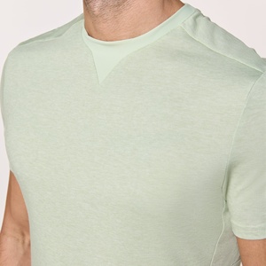 T-shirts de sport pour hommes, coupe ajustée, décontractés, respirants, en jersey de coton et élasthanne 180g, séchage rapide, avec motif, couleur unie - Product Image 4