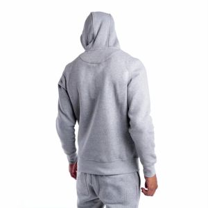 Sweat à capuche gris chiné pour l'hiver, 100% coton, 400 GSM, coupe classique, respirant, anti-rétrécissement, écologique, unisexe, pour homme - Product Image 4