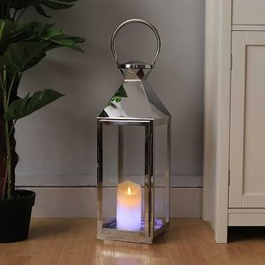 Handcrafted Silver Polished Stainless Steel <b>Candle</b> <b>Lantern</b> for Home Decoration for Christmas - Product Image 2