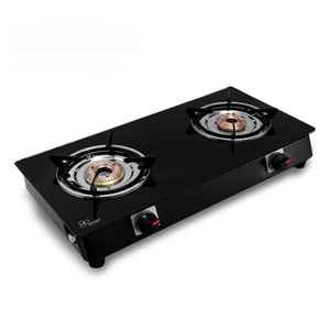 Stylish Tempered Glass 2 Burner Gas <b>Stove</b> Double Ring Hob for Kitchen Use B2B Wholesale Ceramic Cooktop from India - Product Image 1