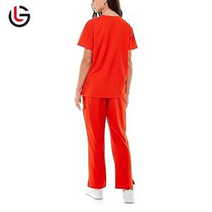 Conjunto de uniformes médicos de enfermería para mujer profesional, uniformes de enfermería elásticos personalizados de manga corta personalizados - Product Image 3