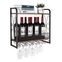 Casier à vin décoratif de forme ronde pour salle de dessin Excellent design Couleur blanche Support mural pour bouteille de champagne et verre à vin